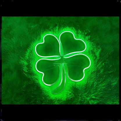 Four-Leaf Clover Green Led Neon Sign For Home Bar And St Patricks Day Decor | Shineneon
