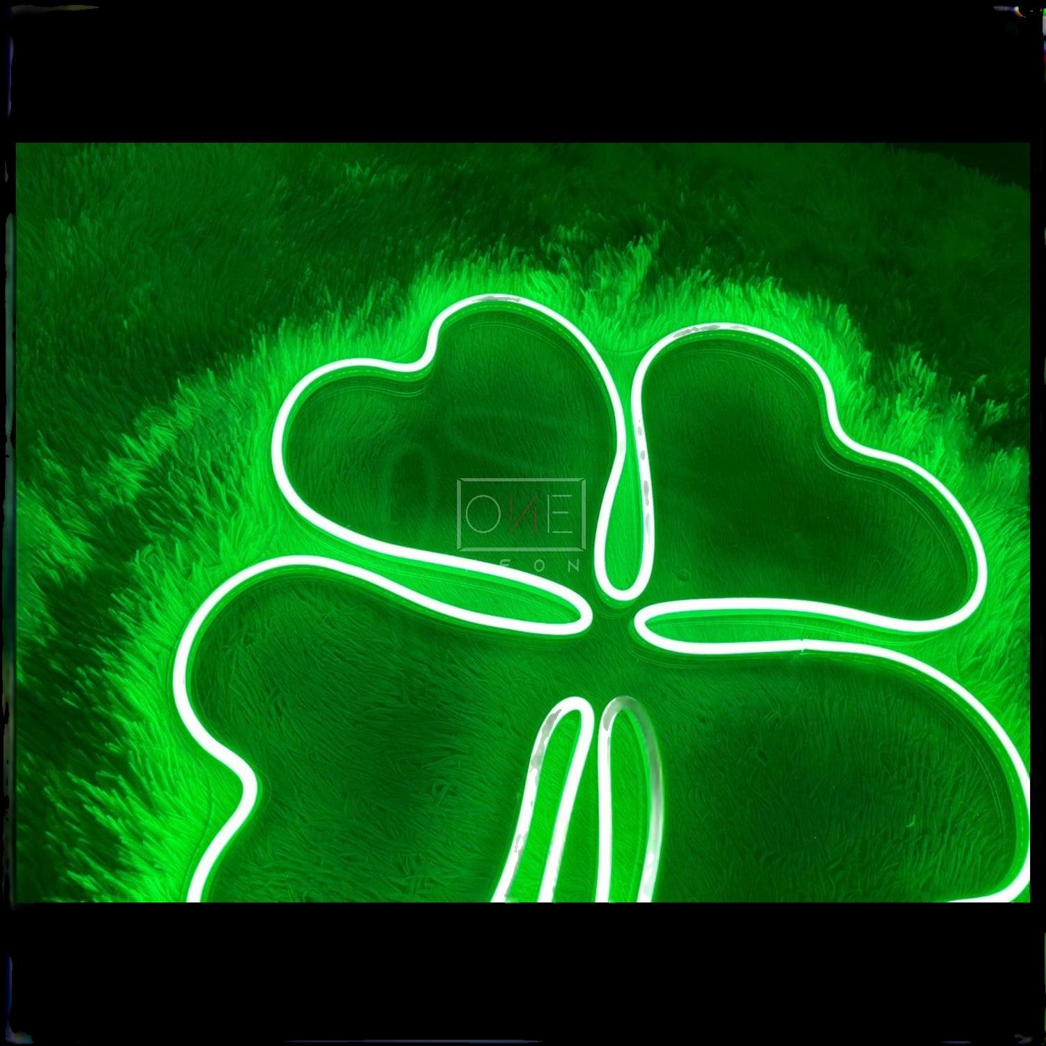 Four-Leaf Clover Green Led Neon Sign For Home Bar And St Patricks Day Decor | Shineneon