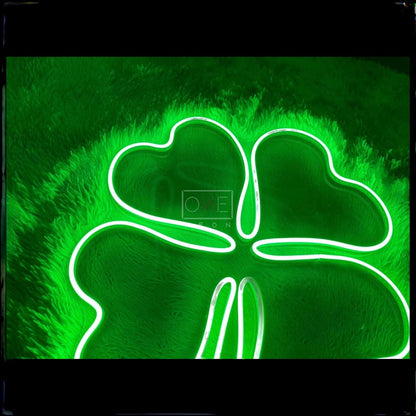 Four-Leaf Clover Green Led Neon Sign For Home Bar And St Patricks Day Decor | Shineneon