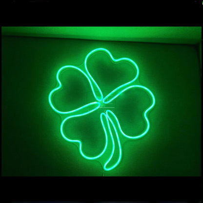 Four-Leaf Clover Green Led Neon Sign For Home Bar And St Patricks Day Decor | Shineneon