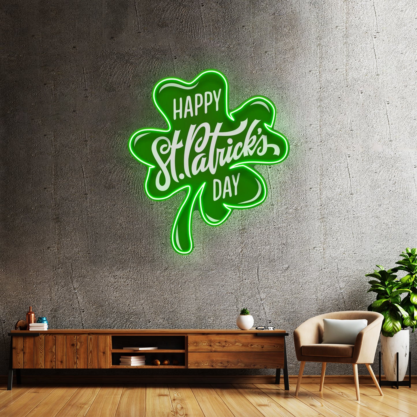 Four-Leaf Clover Saint Patrick Day Led Signs