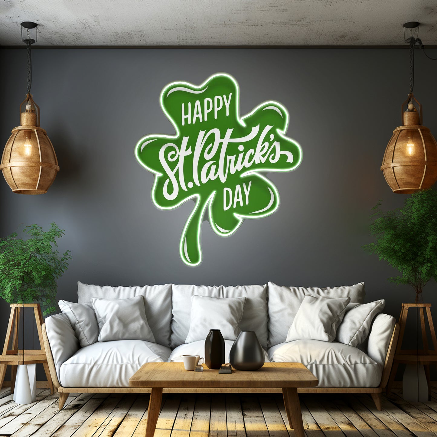 Four-Leaf Clover Saint Patrick Day Led Signs