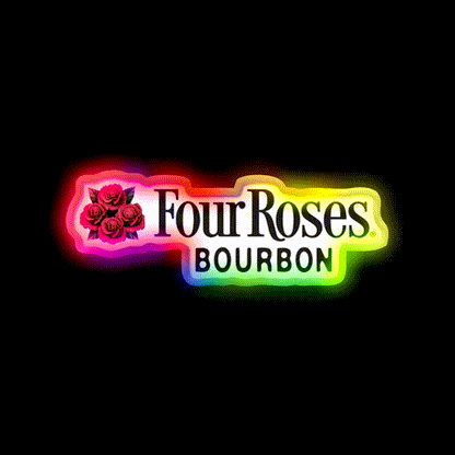 Four Roses Bourbon Whiskey Drink Bar Led Neon Sign Rgb Color - LED neon sign close-up detail