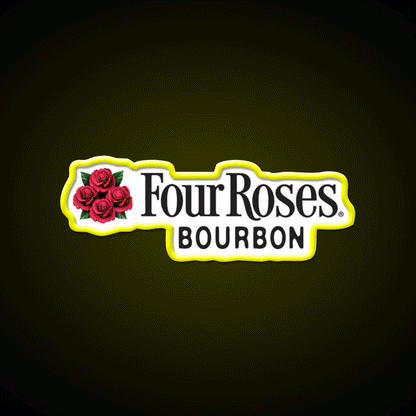 Four Roses Bourbon Whiskey Drink Bar Led Neon Sign Rgb Color - Custom LED neon sign front view