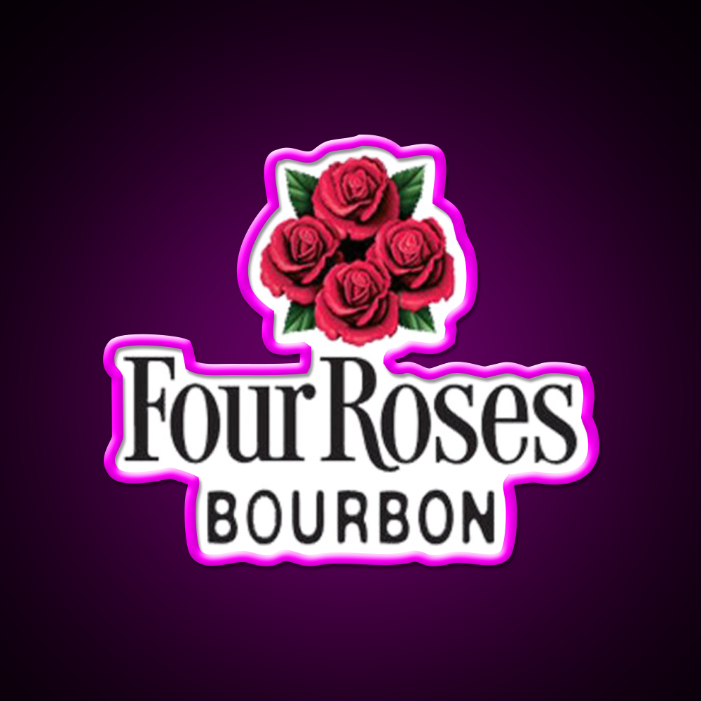 Four Roses Bourbon Whiskey Whisky Drink Bar Led Neon Sign Rgb Color