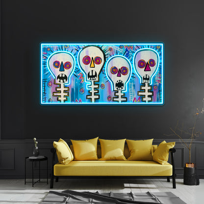 Four Skulls Wall Artwork Neon Signs