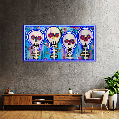 Four Skulls Wall Artwork Neon Signs