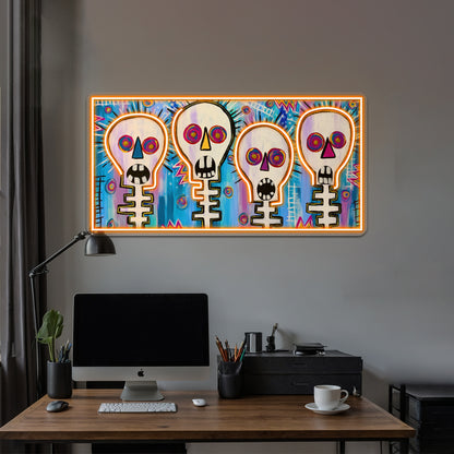 Four Skulls Wall Artwork Neon Signs