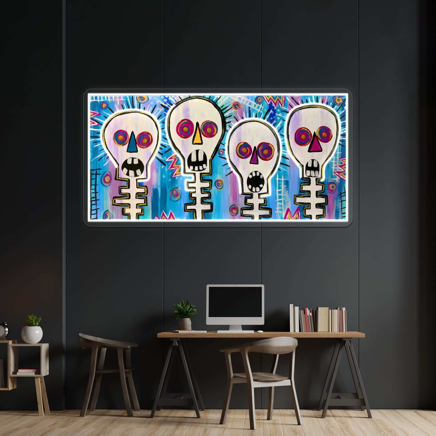 Four Skulls Wall Artwork Neon Signs