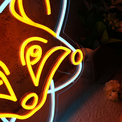 Fox Head Yellow Led Neon Sign - Shineneon
