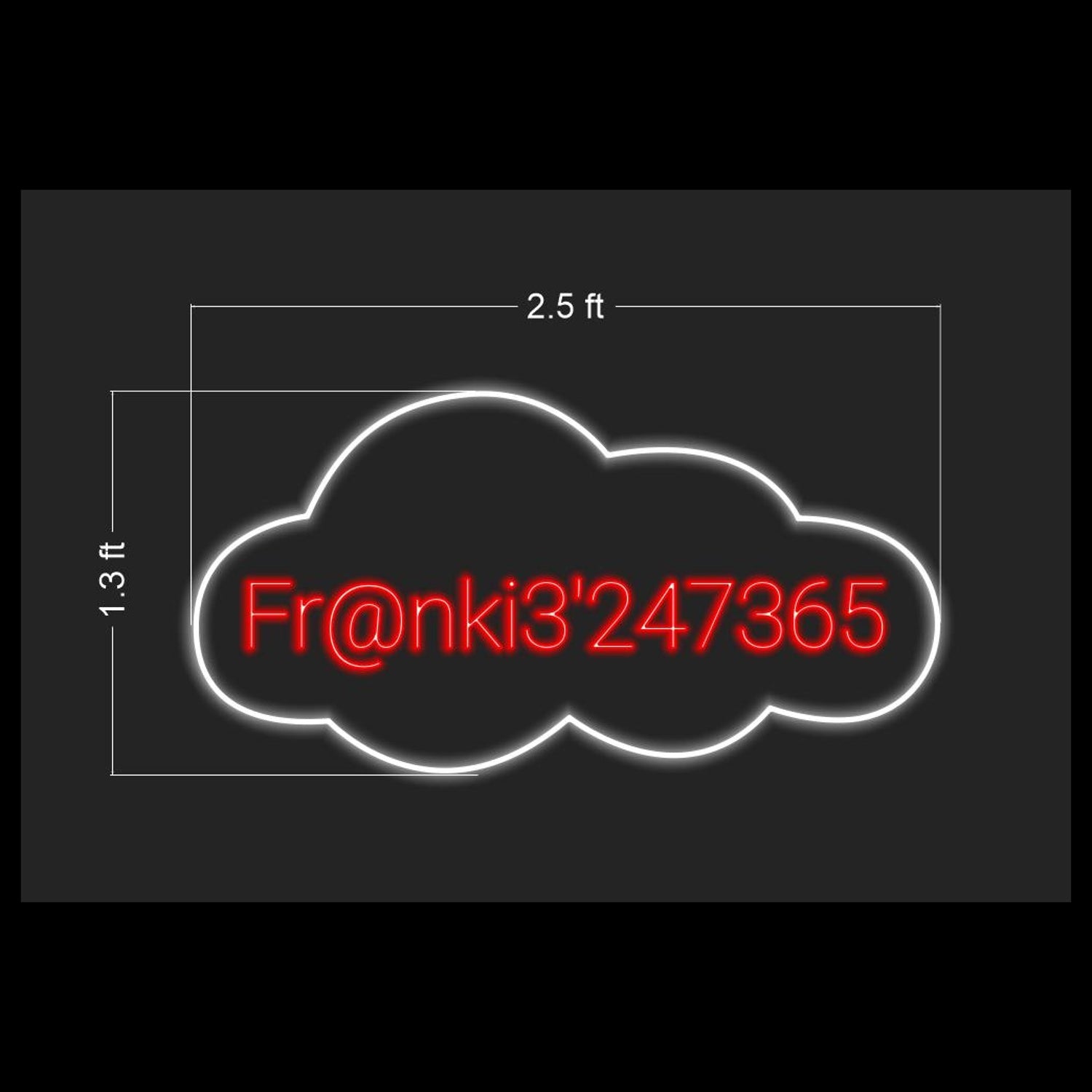 Fr@nki3 247365 Red-White Cloud Led Neon Sign For Indoor Wall Shop Decor | Shineneon