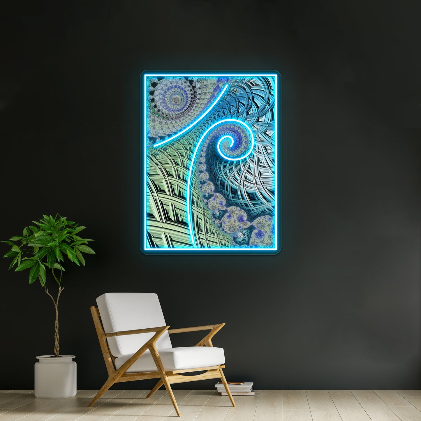 Fractal Spiral Wall Artwork Neon Signs