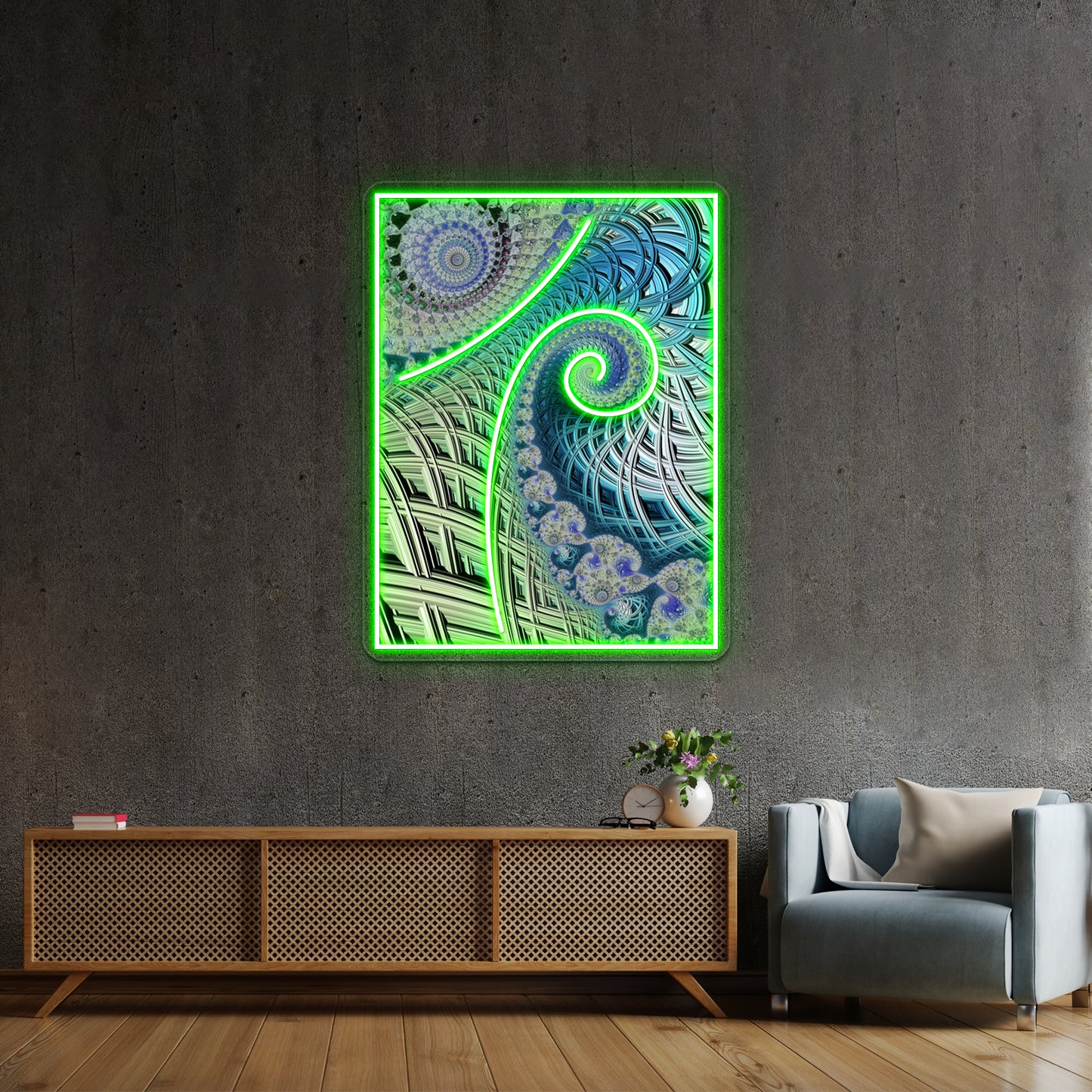 Fractal Spiral Wall Artwork Neon Signs