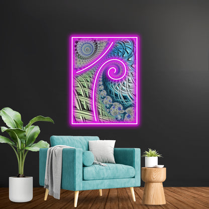 Fractal Spiral Wall Artwork Neon Signs