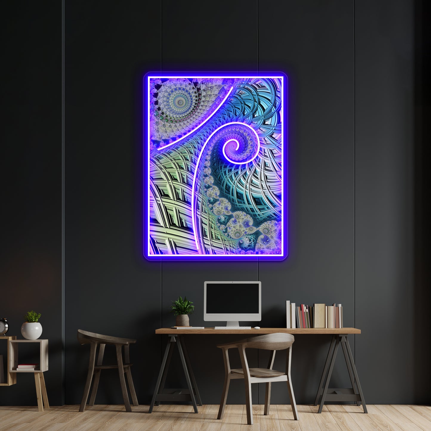 Fractal Spiral Wall Artwork Neon Signs