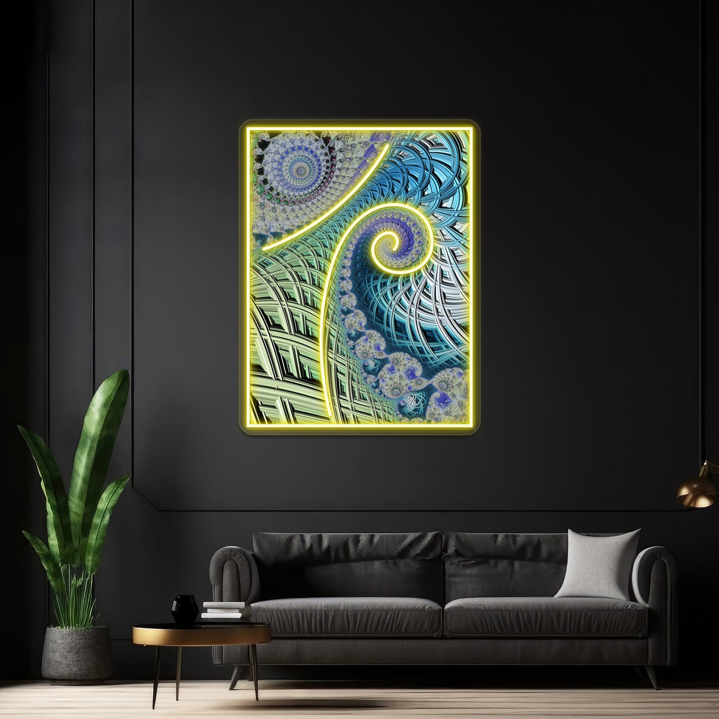 Fractal Spiral Wall Artwork Neon Signs