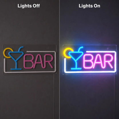 Framed Bar Martini Glass LED Neon Sign - Shineneon