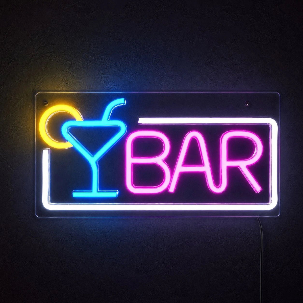 Framed Bar Martini Glass LED Neon Sign - Shineneon