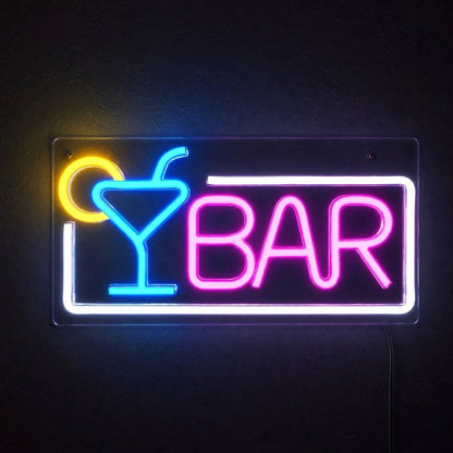 Framed Bar Martini Glass LED Neon Sign - Shineneon