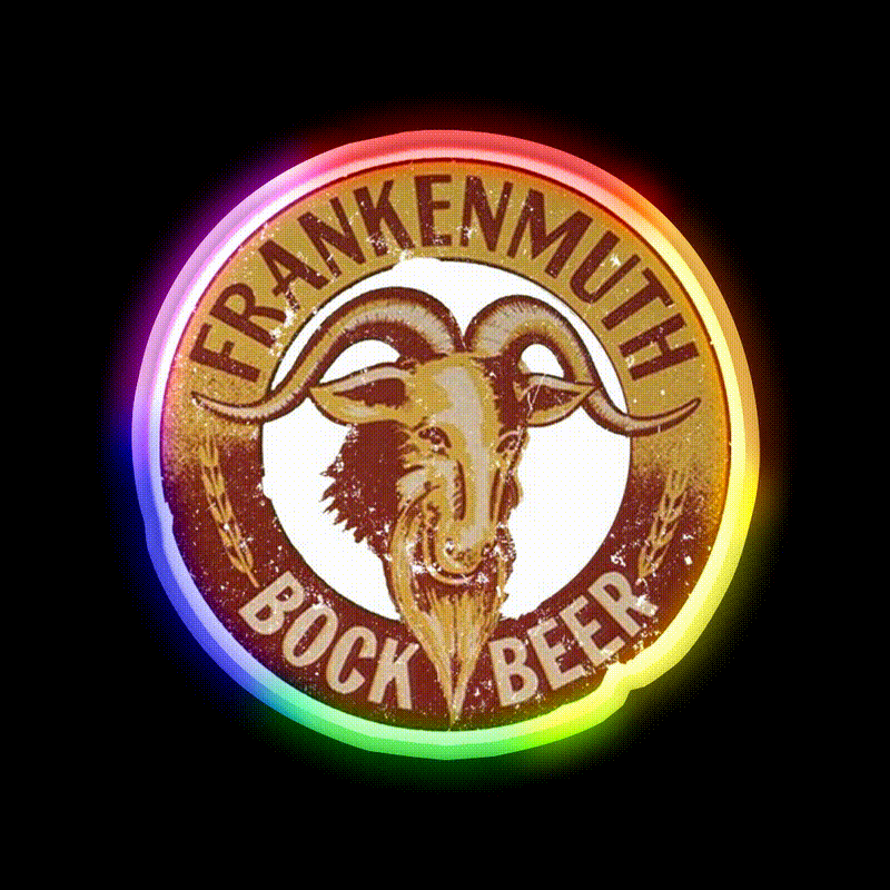 Frankenmuth Beer Bar Decor Led Neon Sign Rgb Color - LED neon sign close-up detail