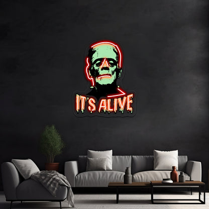 Frankenstein Artwork Personalized Light Up Sign - Custom LED neon sign front view