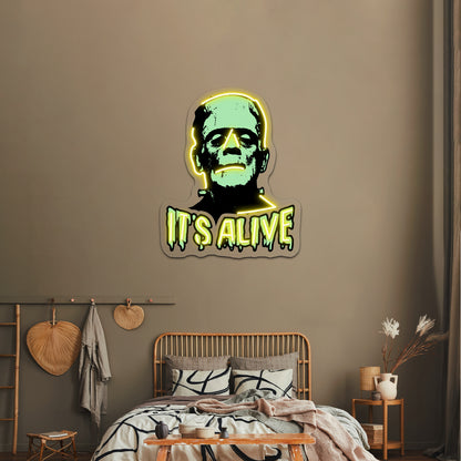 Frankenstein Artwork Personalized Light Up Sign - LED neon sign view 7