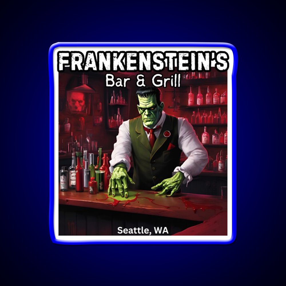 Frankenstiens Bar And Grill Man Cave Bar Led Neon Sign