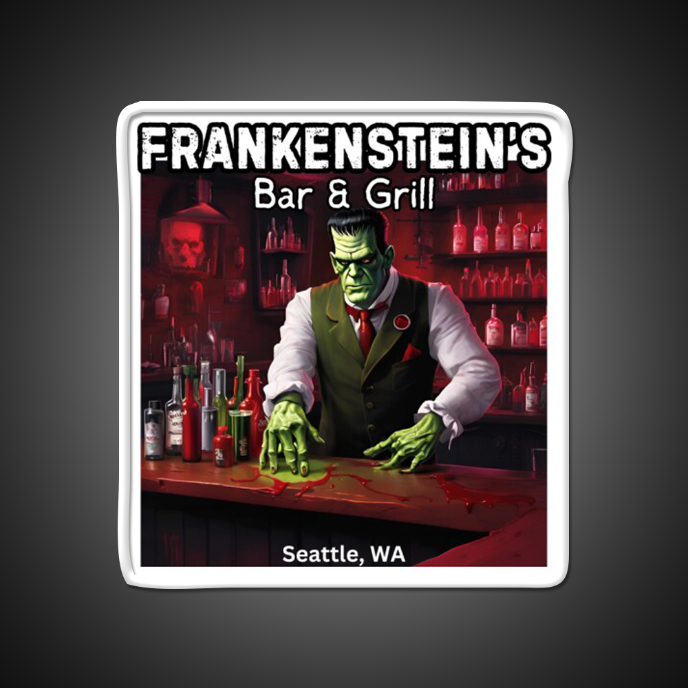 Frankenstiens Bar And Grill Man Cave Bar Led Neon Sign