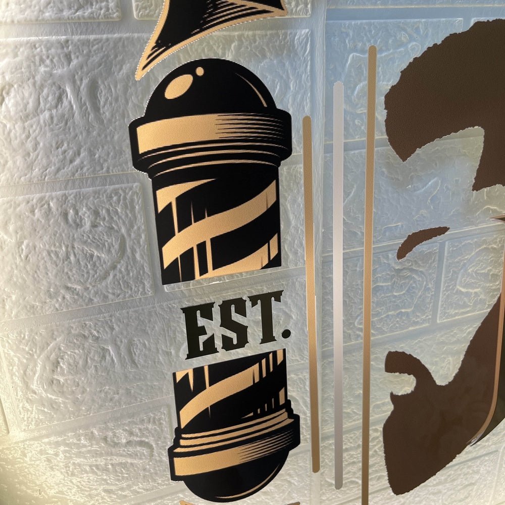 Franklin Barber Shop Acrylic Business Logo Sign - Shineneon