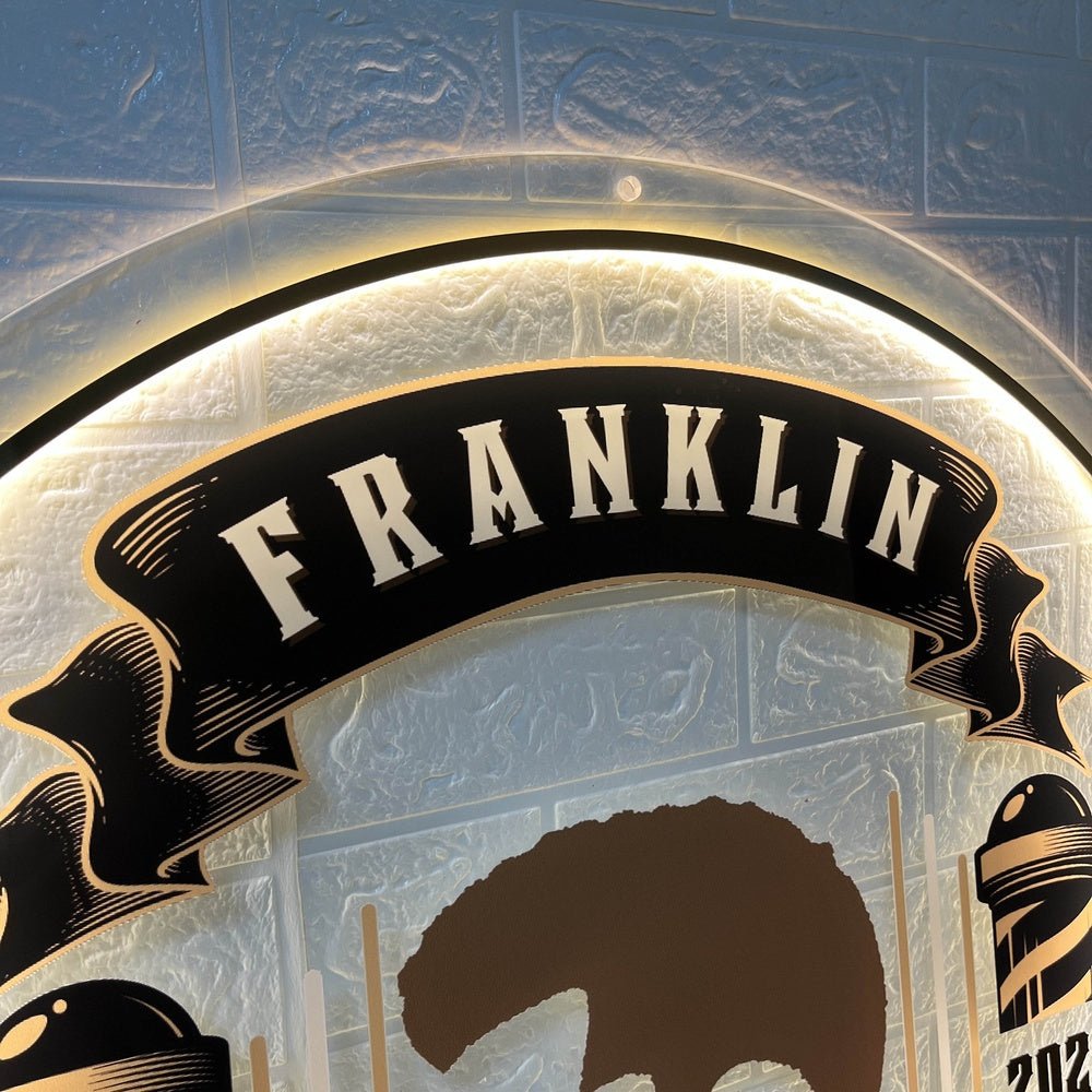 Franklin Barber Shop Acrylic Business Logo Sign - Shineneon