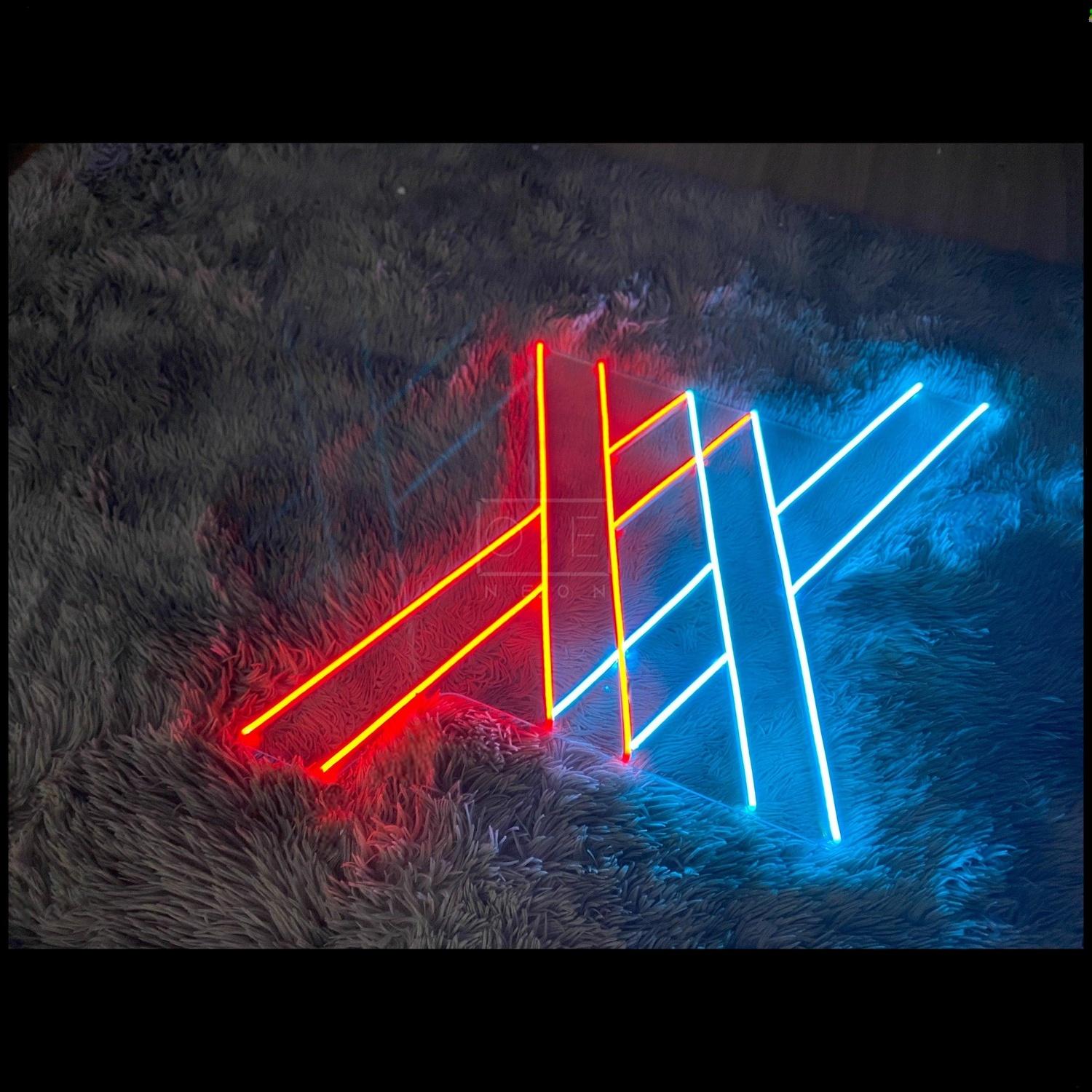 Frankxx Red-Blue Crossed X Led Neon Sign For Home Studio Decor | Shineneon