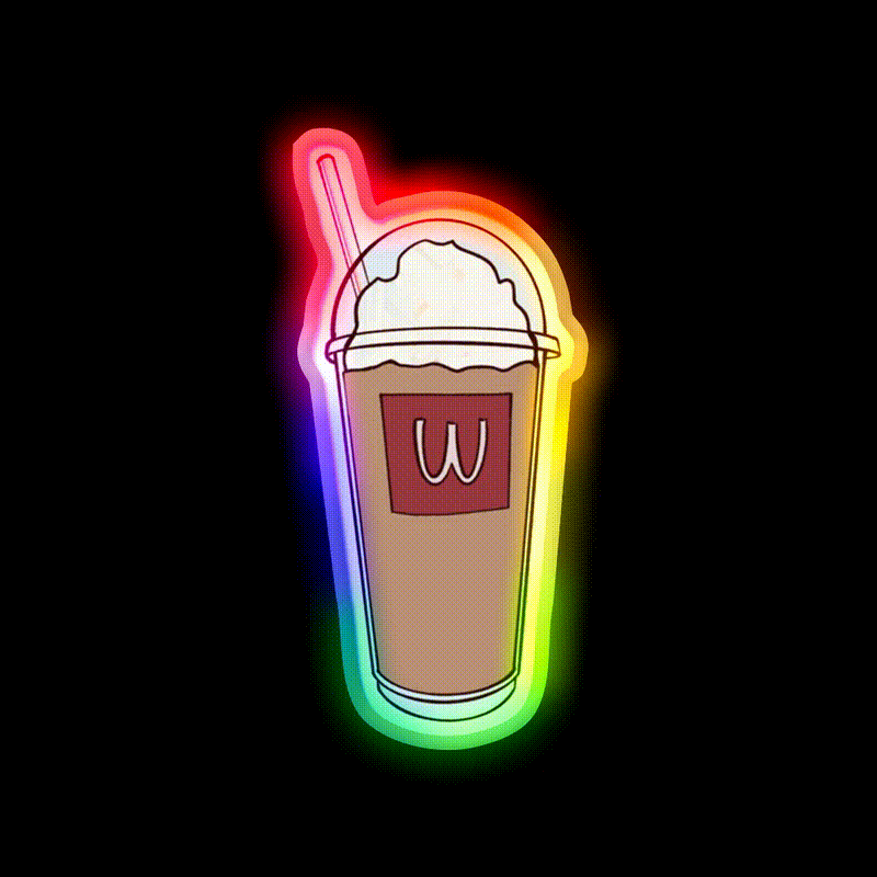 Frappe Fast Food Led Neon Sign For Burger Place Rgb Color - LED neon sign close-up detail