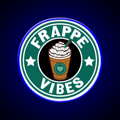 Frappe Vibes Cafe Led Neon Sign Espresso Bar Art Rgb Color