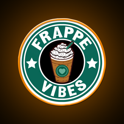 Frappe Vibes Cafe Led Neon Sign Espresso Bar Art Rgb Color