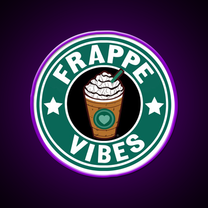 Frappe Vibes Cafe Led Neon Sign Espresso Bar Art Rgb Color