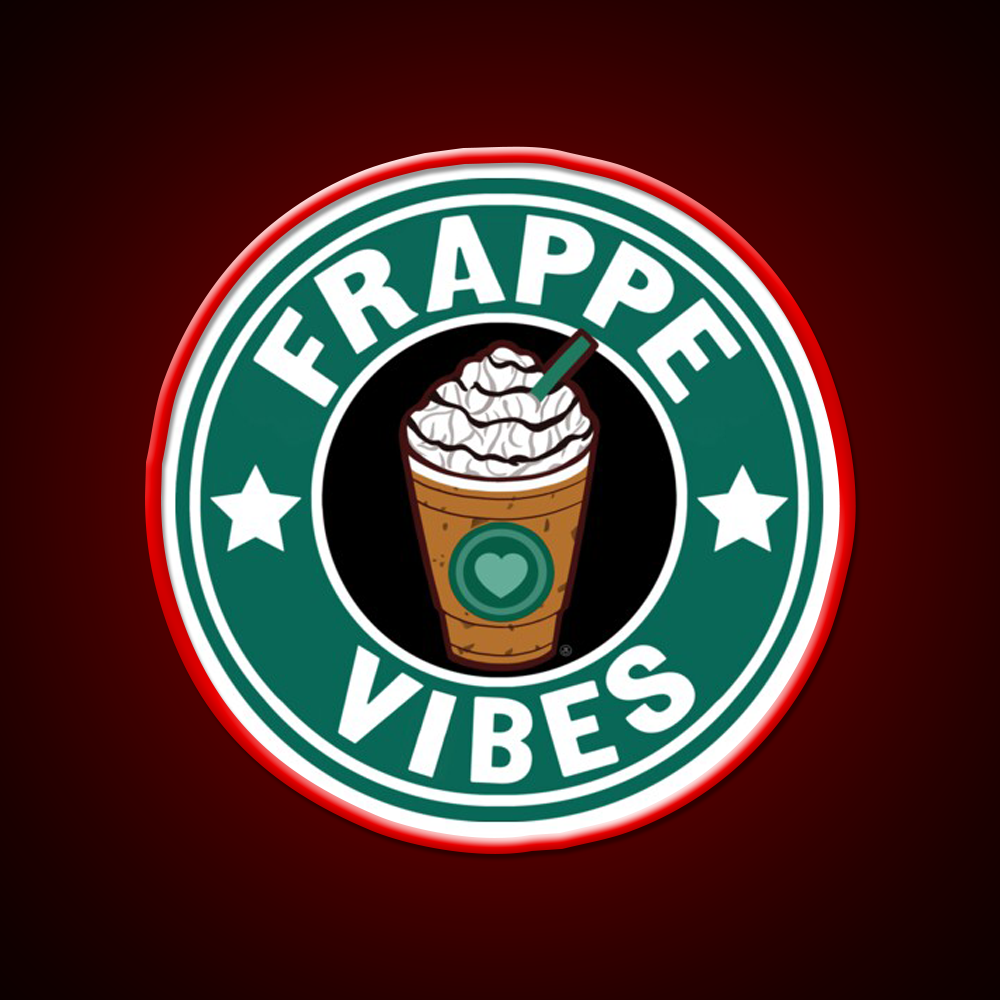 Frappe Vibes Cafe Led Neon Sign Espresso Bar Art Rgb Color