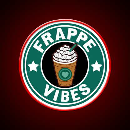 Frappe Vibes Cafe Led Neon Sign Espresso Bar Art Rgb Color
