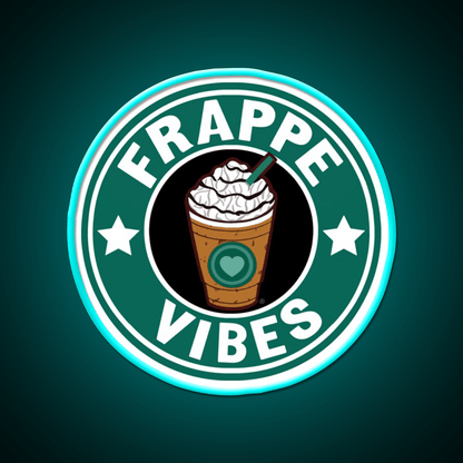 Frappe Vibes Cafe Led Neon Sign Espresso Bar Art Rgb Color - Shineneon