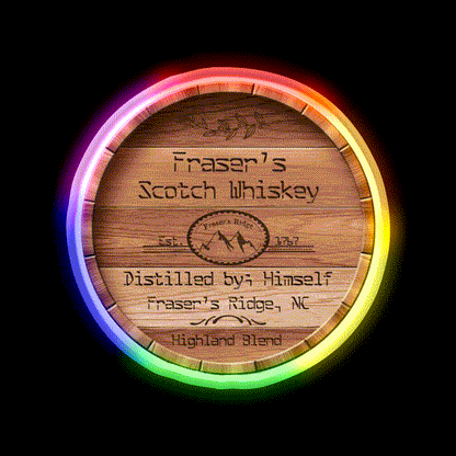 Frasers Scotch Whiskey Barrel Lid Whiskey Drink Bar Led Neon Sign Rgb Color