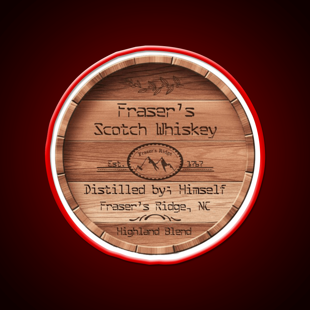 Frasers Scotch Whiskey Barrel Lid Whiskey Drink Bar Led Neon Sign Rgb Color - Shineneon