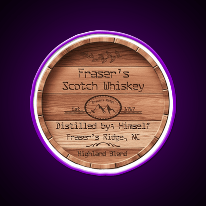 Frasers Scotch Whiskey Barrel Lid Whiskey Drink Bar Led Neon Sign Rgb Color - Shineneon