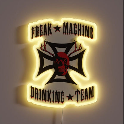Freak Machine Drinking Team Rgb Led Neon Sign - Shineneon