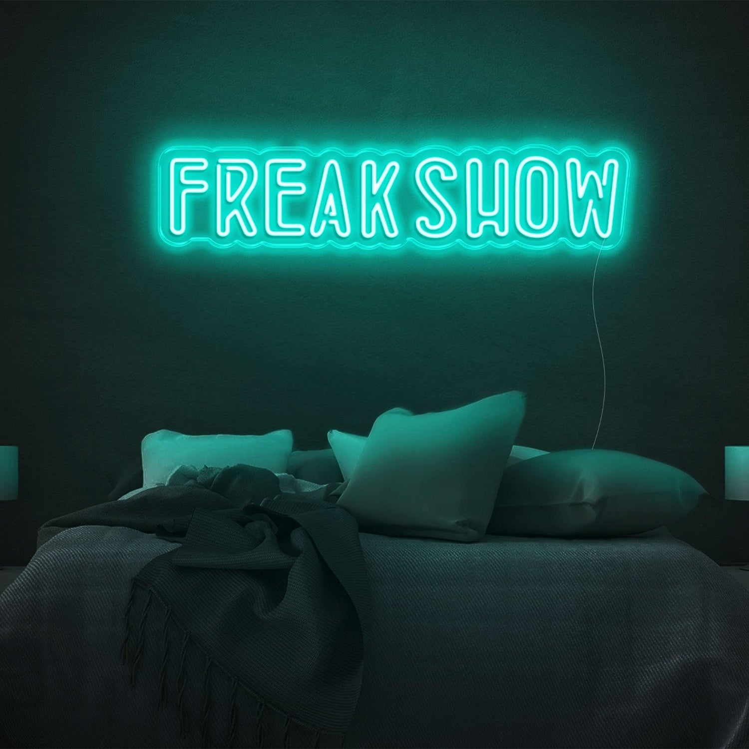 Freak Show Pink Led Neon Sign With Wavy Design Modern Bedroom Wall Decor | Shineneon
