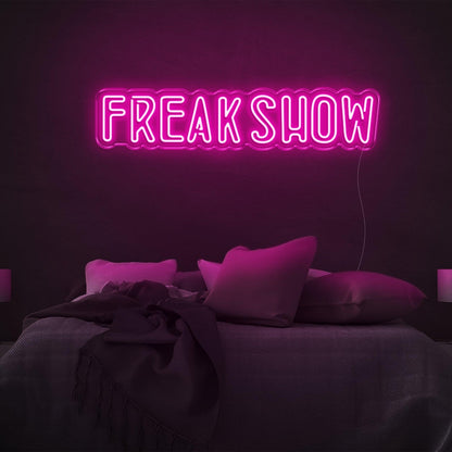 Freak Show Pink Led Neon Sign With Wavy Design Modern Bedroom Wall Decor | Shineneon