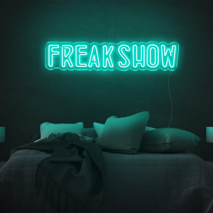 Freak Show Pink Led Neon Sign With Wavy Design Modern Bedroom Wall Decor | Shineneon