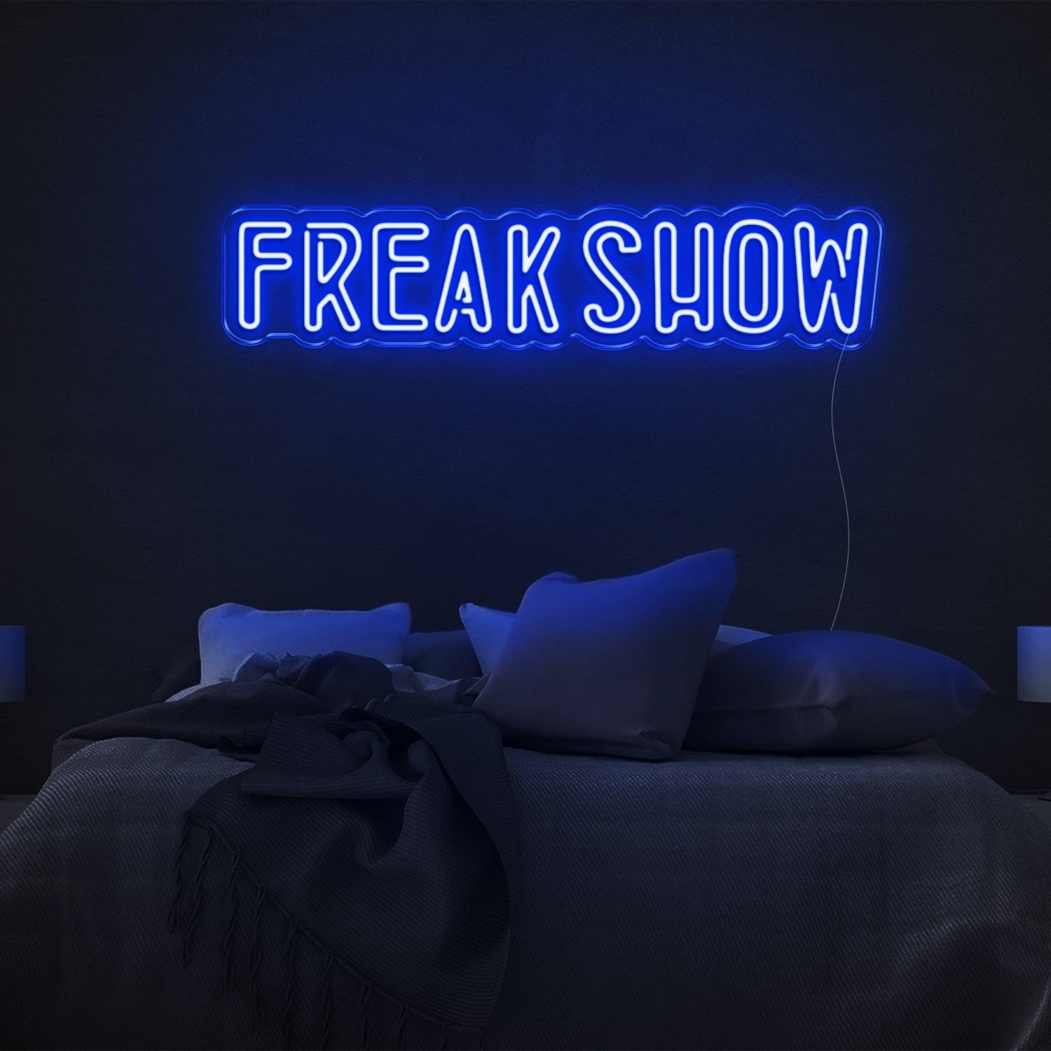Freak Show Pink Led Neon Sign With Wavy Design Modern Bedroom Wall Decor | Shineneon