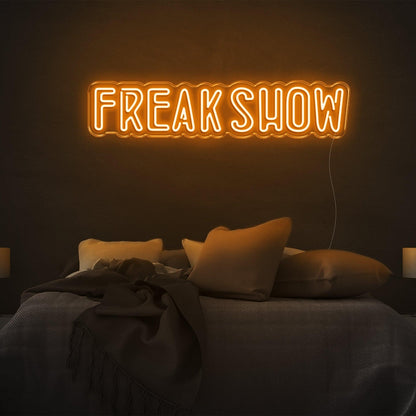Freak Show Pink Led Neon Sign With Wavy Design Modern Bedroom Wall Decor | Shineneon