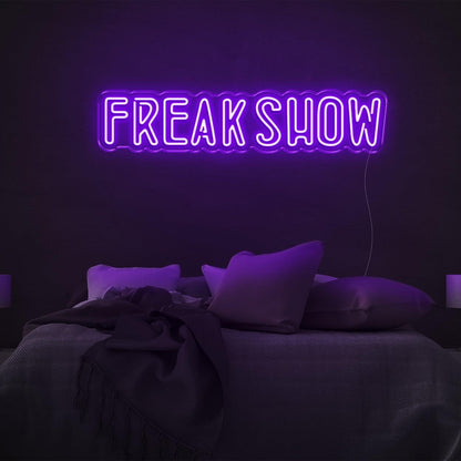 Freak Show Pink Led Neon Sign With Wavy Design Modern Bedroom Wall Decor | Shineneon