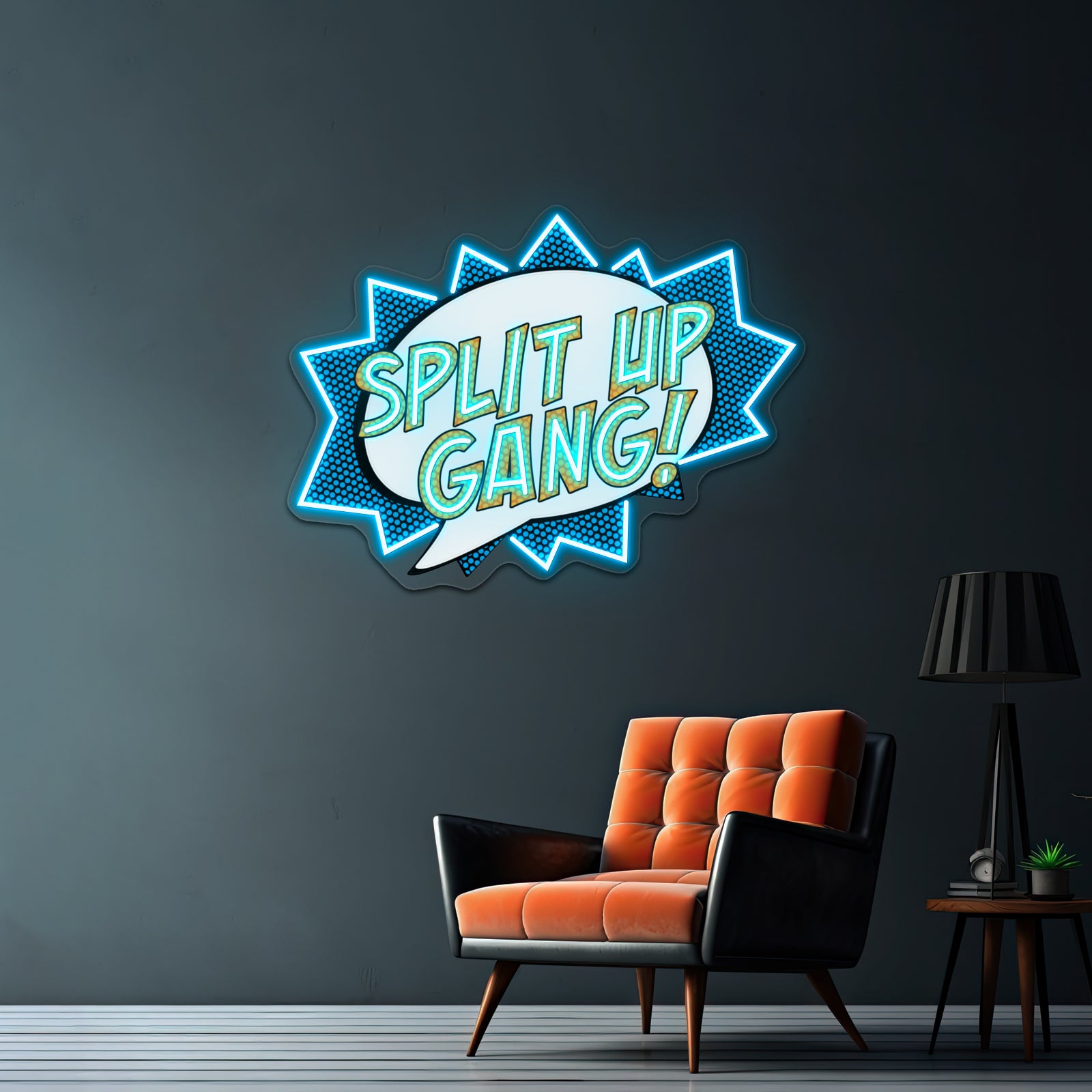Fred Pop Art Quote Artwork Personalized Light Up Sign - Size and dimension reference