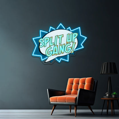 Fred Pop Art Quote Artwork Personalized Light Up Sign - Size and dimension reference